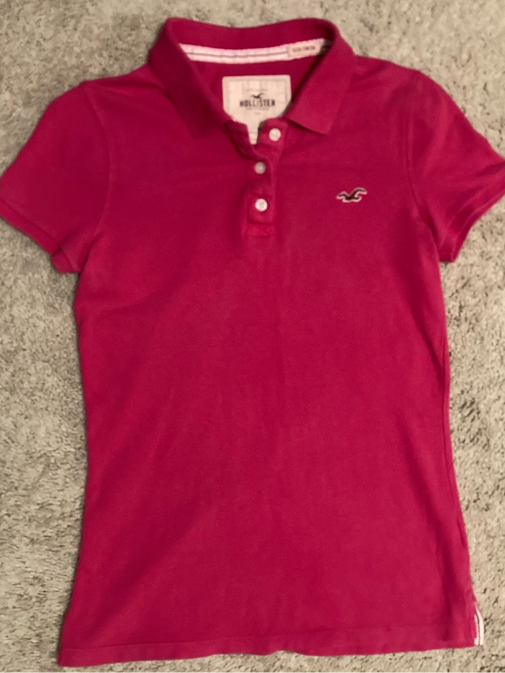 Vintage Y2K Hollister So Cal Stretch Hot Pink Polo Shirt Sz M